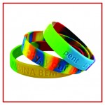 Multi-coloured silicone bracelet